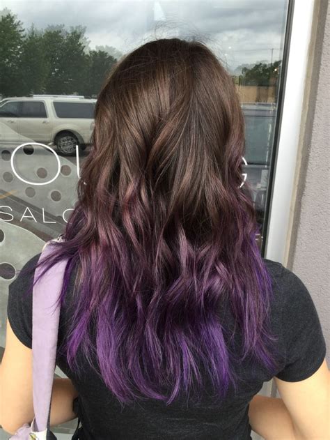 Purple balayage hair. Purple hair color tips. Purple ombre | Purple ...