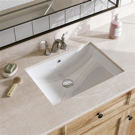 HOROW 21-5/8 in. Rectangular Glazed Ceramic Undermount Bathroom Vanity ...