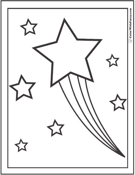 Get This Star Coloring Pages Shooting Star with Rainbow Trails