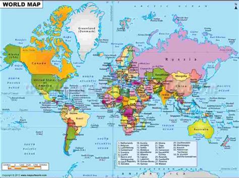 World Political Map HD PDF Free Download