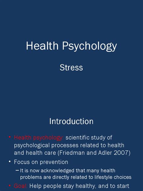 Health Psychology: Stress | PDF | Stress (Biology) | Social Support