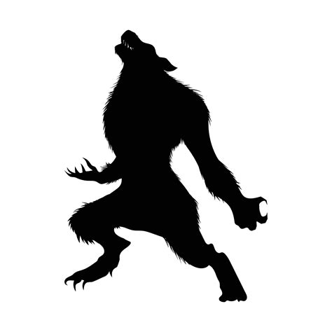 Werewolf silhouette standing for Halloween decorated various cards ...