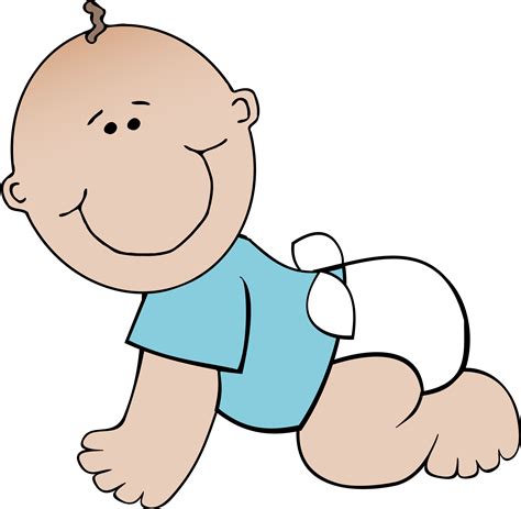 Clipart - Baby boy crawling