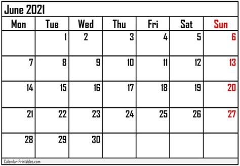 June-2021-Printable-Monthly-Calendar | June 2021 Printable M… | Flickr
