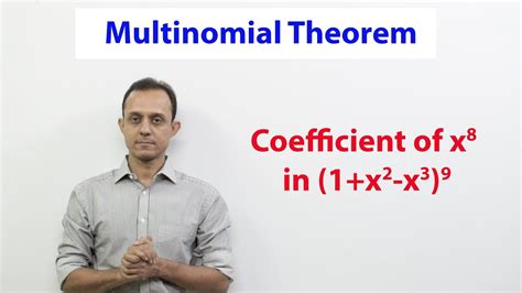 Multinomial theorem SE1: coefficient of x^8 in (1+x^2-x^3)^9 - YouTube