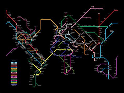 World Metro Map Digital Art by Michael Tompsett