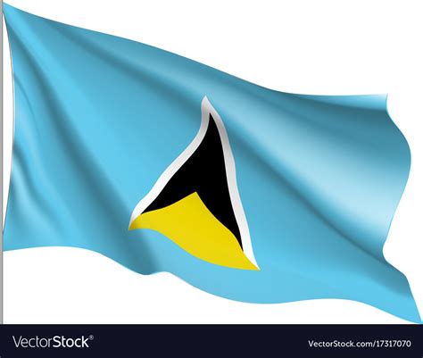 Waving flag of saint lucia Royalty Free Vector Image