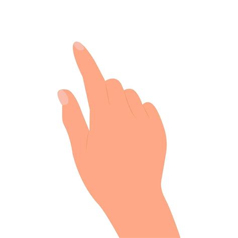 Hand pointing. Finger touches on screen or shows something. Vector ...