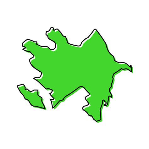 Simple outline map of Azerbaijan. Stylized line design 21852724 Vector ...