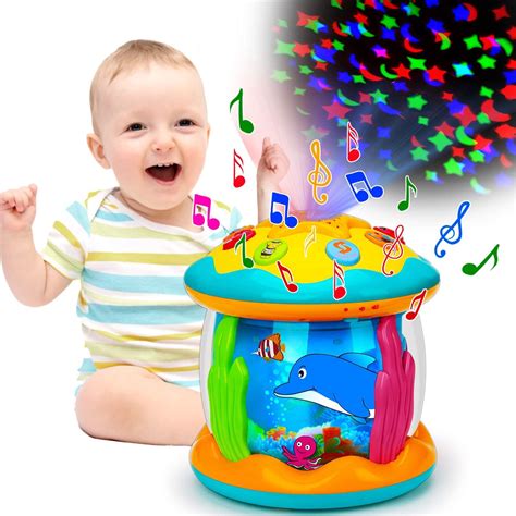 Baby Toys 6 to 12 Months Babies Ocean Rotating Light Up Infant Toys 12-18 Months Musical Toys ...