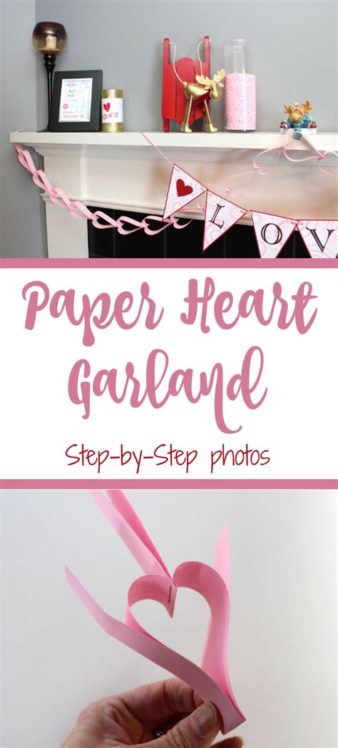 How to make a Paper Heart Chain Garland - Mom vs the Boys