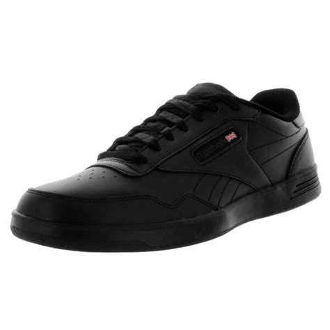 Reebok Men's Club MEMT Wide 4E Black/Dark Heather/Solid Grey Leather Casual Shoes - Free ...