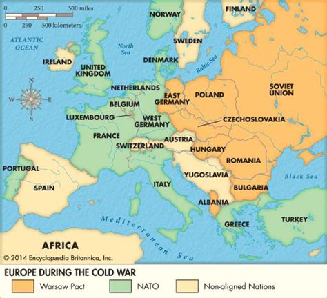 Map Of Europe During The Cold War