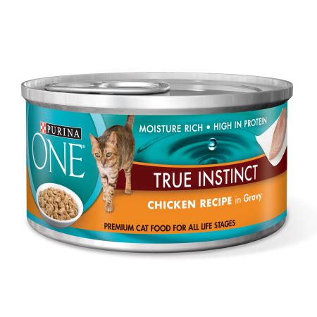 Purina ONE True Instinct Chicken Gravy Wet Cat Food, 3 oz Can - Walmart ...