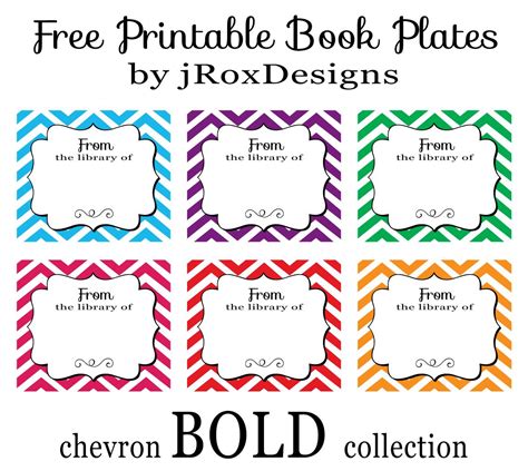 Personalized Chevron Book Plates | Free Printable Templates