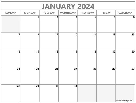 Blank January 2024 Calendar Printable - 2024 Calendar Printable