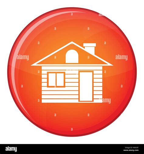 Maison en bois, l'icône de style plat Image Vectorielle Stock - Alamy