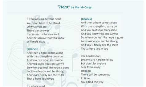 Lirik Lagu Mariah Carey Hero Full - JaidenteRodriguez