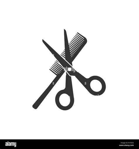 Scissors And Comb Vector