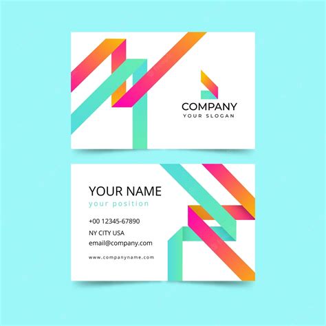 Free Vector | Minimalist business card template with colorful shapes