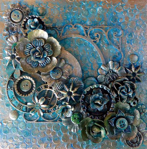 Mixed media art canvas, Mixed media canvas, Steampunk mixed media art