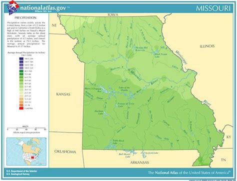 Annual Missouri rainfall, severe weather and climate data