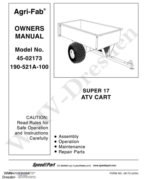 AGRI-FAB SUPER 17 OWNER'S MANUAL Pdf Download | ManualsLib