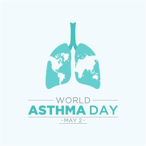 World asthma day. Vector illustration of world asthma day awareness poster with healthy lungs ...