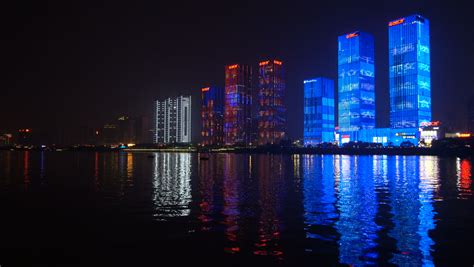 CHANGSHA, CHINA - 21 SEPTEMBER 2015: Night View Of The Skyline Of Changsha City In Hunan ...