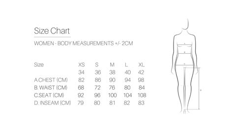 Chest Size Chart Female