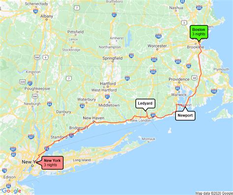 Map Of New York And Boston - Elyssa Mirabella