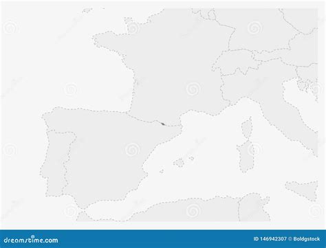 Map of Europe with Highlighted Andorra Map Stock Vector - Illustration ...