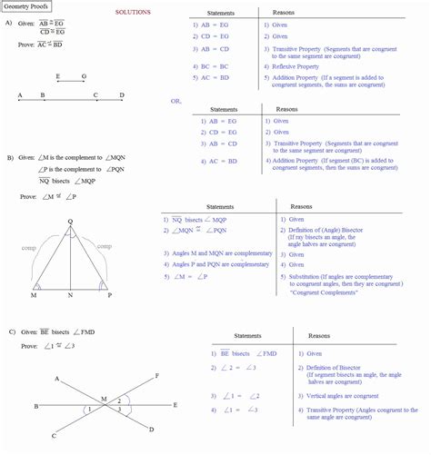 Geometry Proofs Worksheet