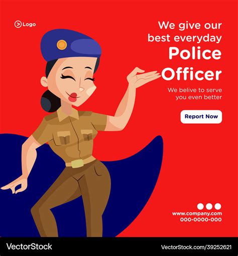 Banner design of police officer Royalty Free Vector Image