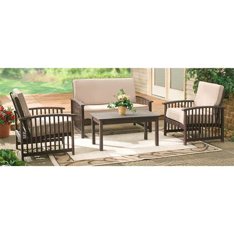 4 - Pc. Deluxe Outdoor Deep Seating Set - 152044, Patio Furniture at Sportsman's Guide