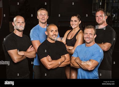 Group portrait of personal trainers Stock Photo - Alamy