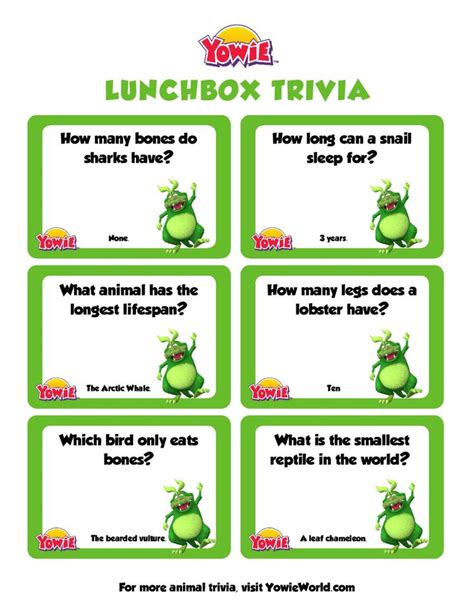 Fun Animal Trivia Questions for Kids - Yowie World | Trivia questions for kids, Trivia questions ...