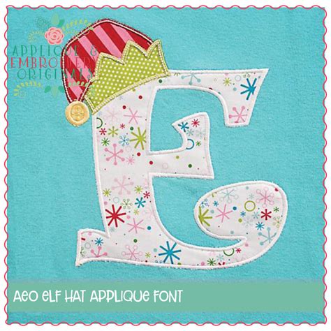 1331 Elf Hat Applique Font - Applique & Embroidery Originals