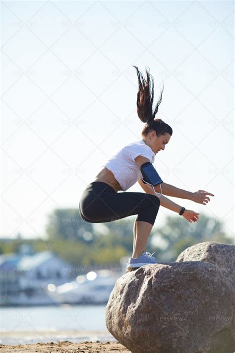 Workout On Beach - Stock Photos | Motion Array