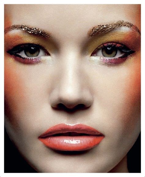 shades of hue-volt-pink-orange | Glitter eyebrows, Dramatic makeup, Orange makeup