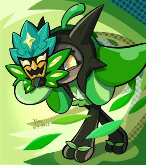 [OC] Drawing of the Teal Mask, Ogerpon! 🌿 : r/pokemon