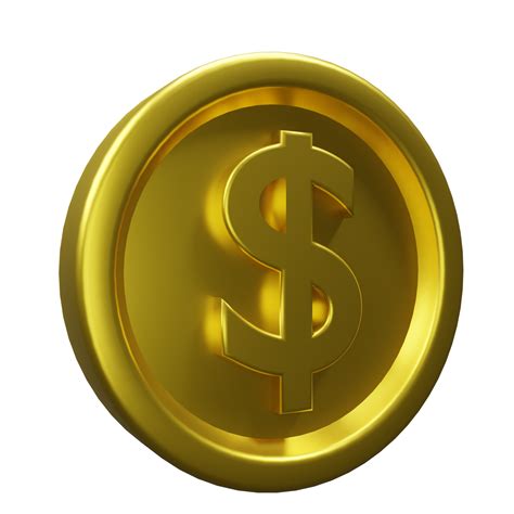 Dollar coin 3D illustration 9383174 PNG