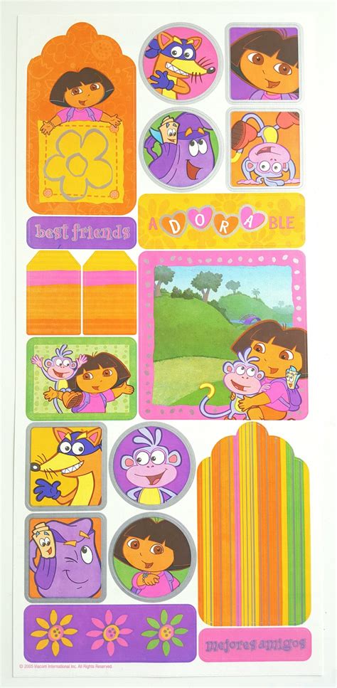 ON SALE Dora the Explorer Paper Scrapbook Stickers // Dora - Etsy