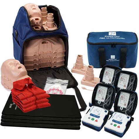 CPR Training Kit w Prestan CPR Manikins, AED Trainers