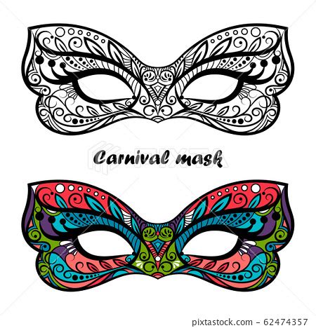 Carnival Mask Coloring Pages