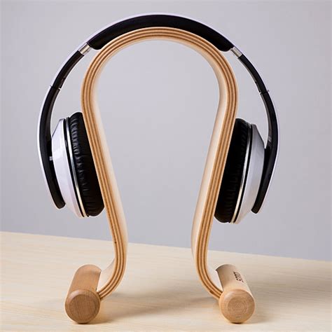 Wooden Birch Wood Headphone Gaming Headset Display Stand Holder Hanger ...