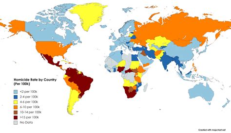 Homicide Rate by Country : r/MapPorn