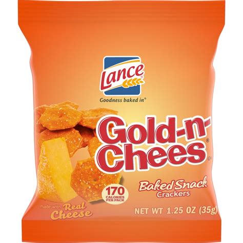 Lance Gold-N-Chees Baked Cheese Snack Crackers, Snack Bag 1.25 Oz ...