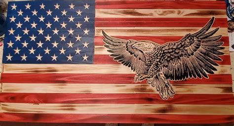 American Flag With Eagle Wood American Flag, Wood Flag, Wooden Flag ...