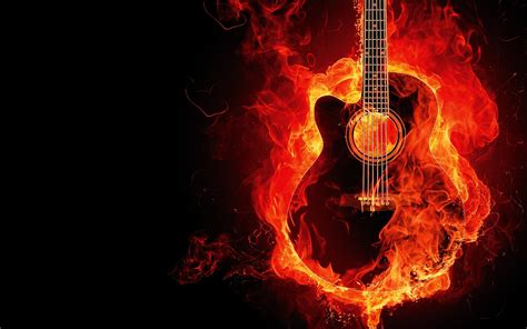 Free Images : orange, flame, fire, musical instrument, burning guitar, font, illustration, blaze ...